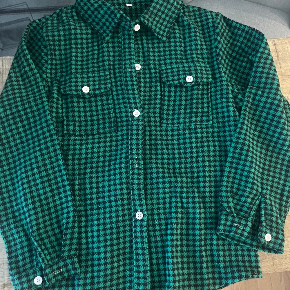 fleece plaid button up shirt